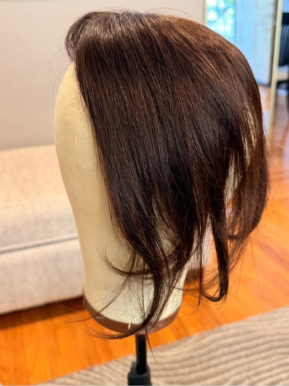 Human Hair Topper in Rich‎ Brown #088